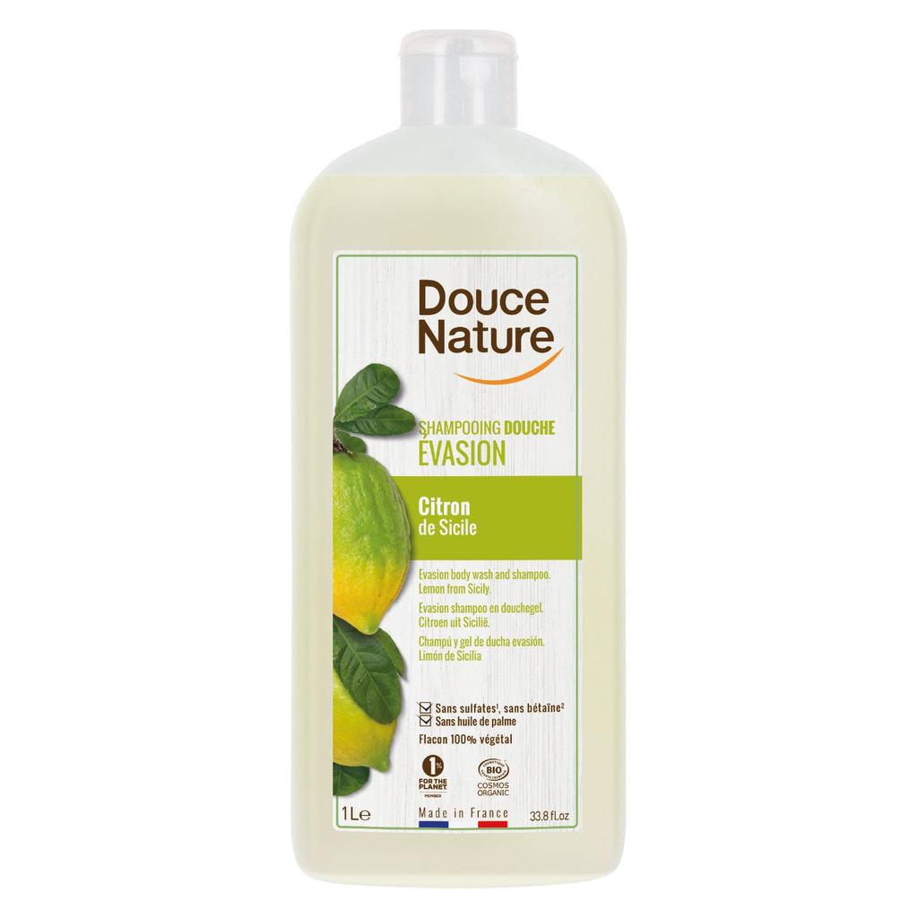 Douce Nature Sitruuna shampoo & suihkugeeli, 1000 ml - - Douce Nature - Nicca.fi