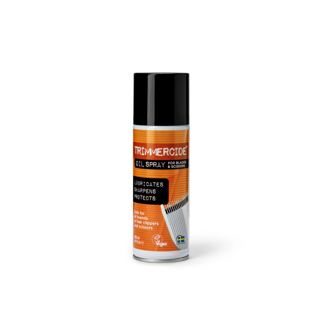 Trimmercide Oil Spray 200 ml – Leikkuukoneöljy ammattikäyttöön - Puhdistusaineet ja hygienia - Trimmercide - Nicca.fi