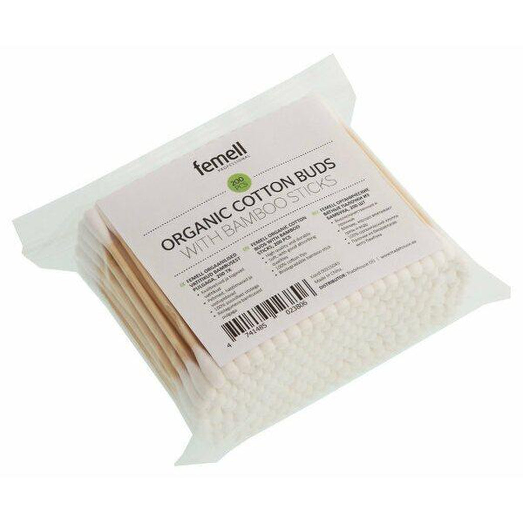 Femell Vanupuikot Luomupuuvilla, 200 kpl - false - Femell - Nicca.fi