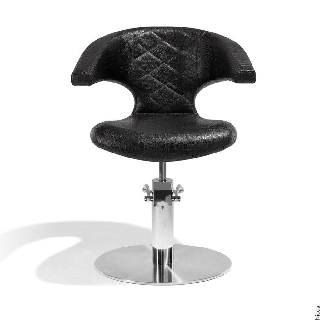 Asiakastuoli, Sensualis Croco, Pyöreä, Musta - Kampaamo- ja parturituoli - Sibel - Nicca.fi