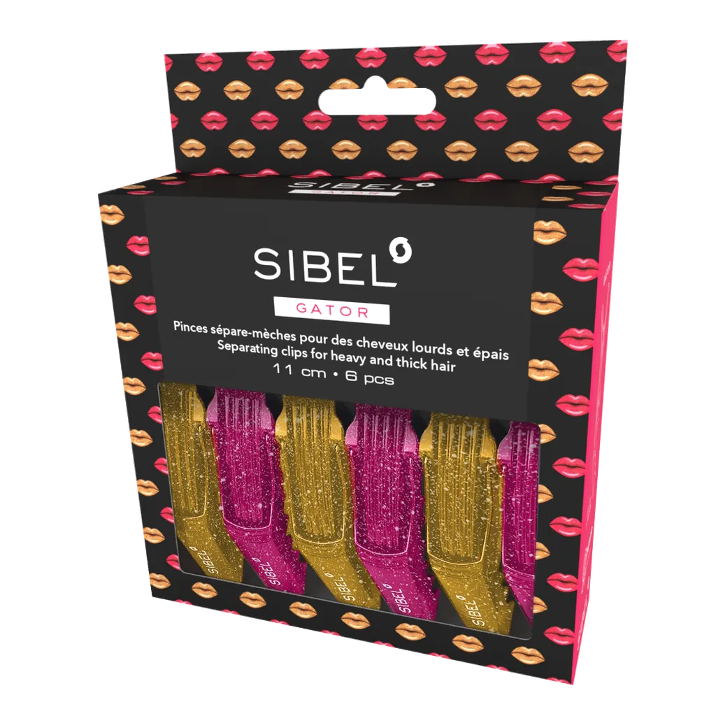 Sibel Gator Jaotteluklipsi Glossy Lips 11 cm, 6 kpl - Klipsit - Sibel - Nicca.fi