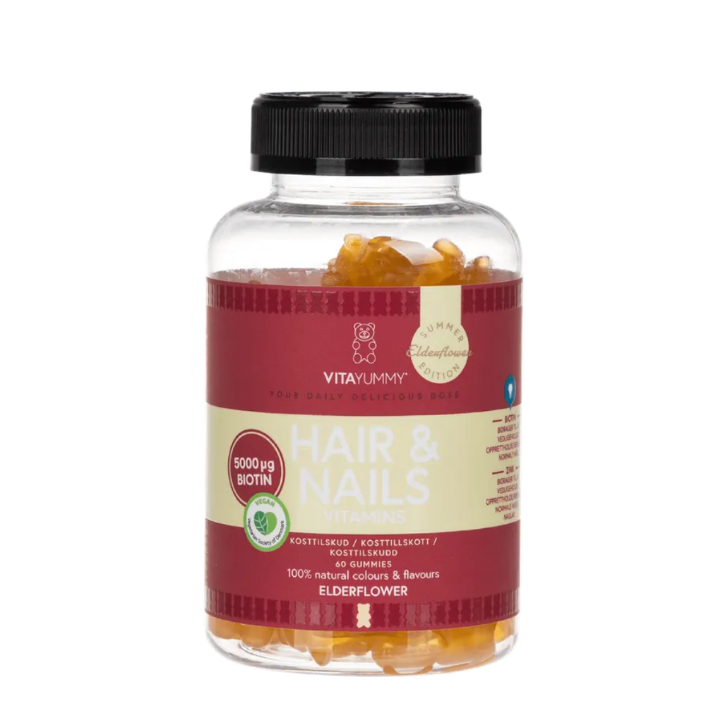 VitaYummy Hair & Nails Elderflower Summer Edition 2025 – 60 kpl - Vitamiinit - VITAYUMMY - Nicca.fi