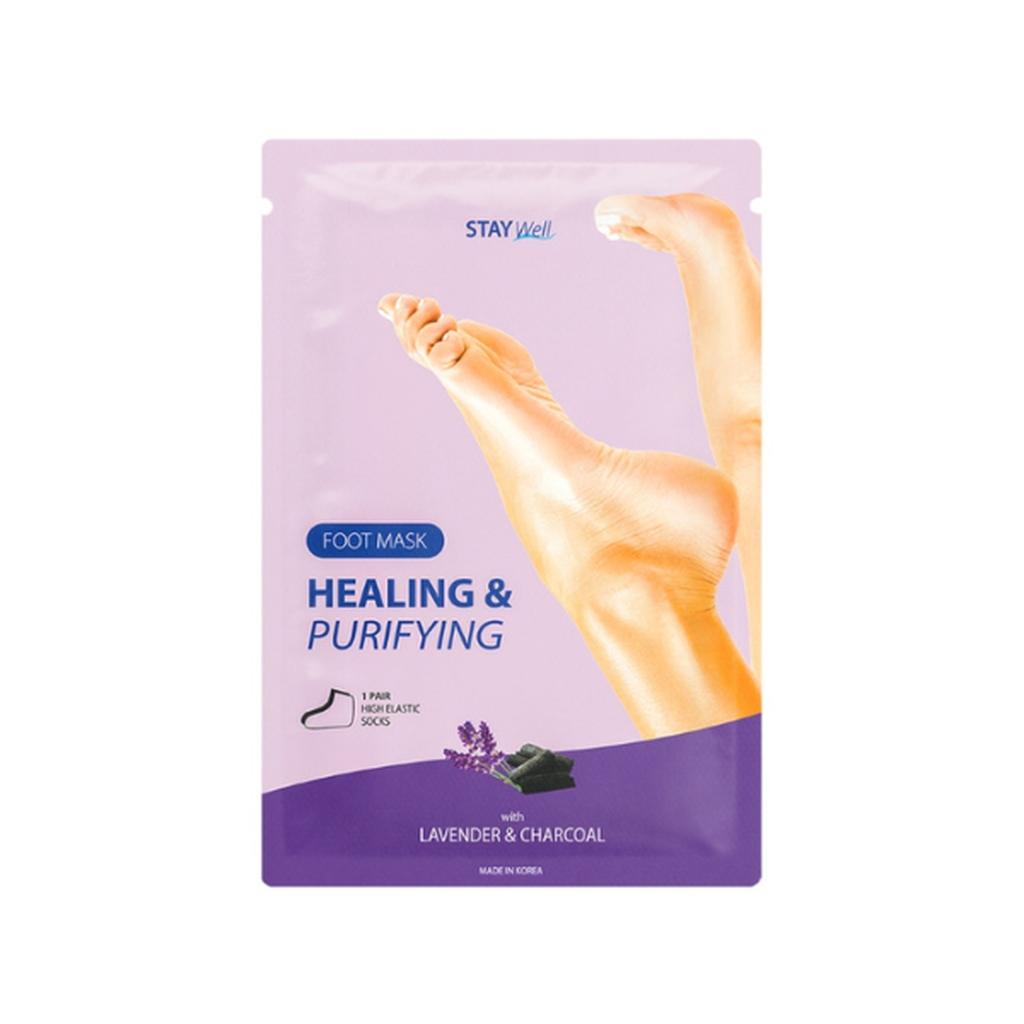Stay Well Healing &amp; Purifying Foot Mask CHARCOAL
