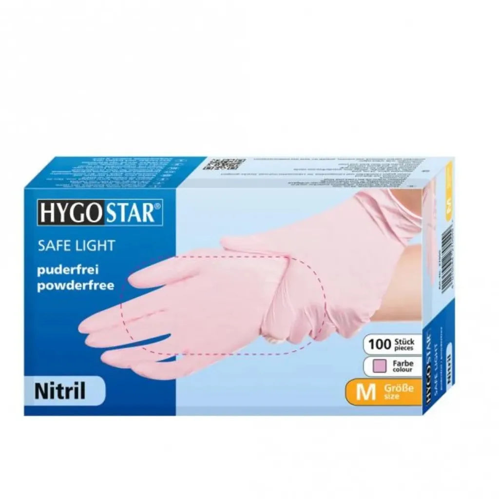 Nitriilikäsine  Hygostar Safe Light , Pinkki , koko M