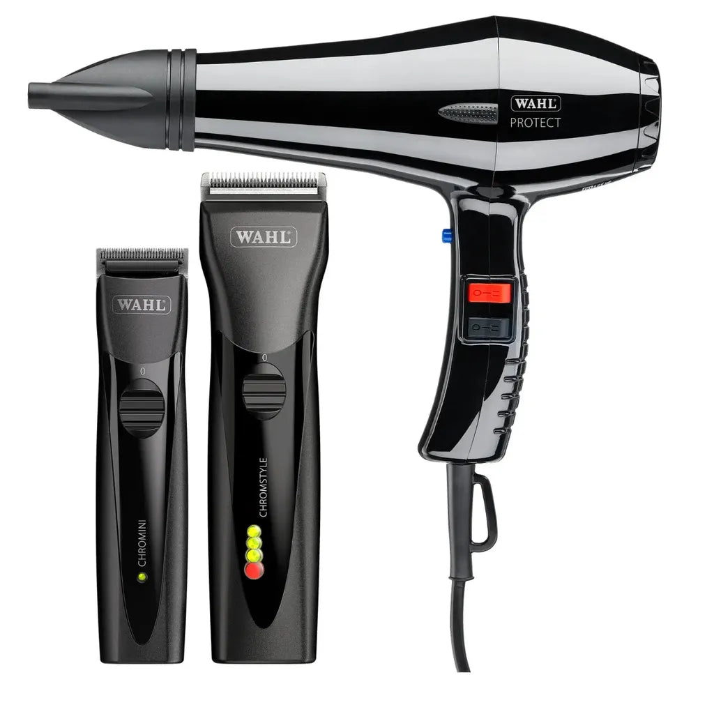 Wahl Chromstyle + Chromini + Protect Fööni – Paketti - Hiustrimmerit - Wahl - Nicca.fi