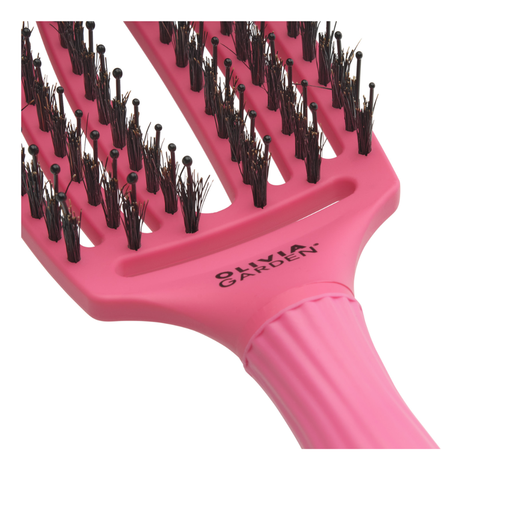 Olivia Garden Fingerbrush Care Iconic Boar & Nylon - Hot Pink Medium - Muut harjat - Olivia Garden - Nicca.fi