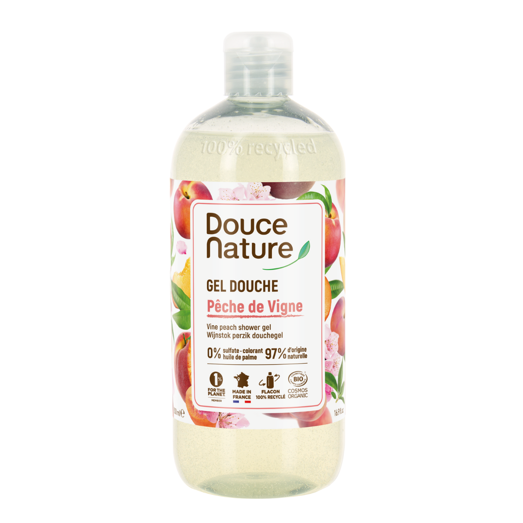 Douce Nature Pêche de Vigne suihkugeeli, 500 ml - Shampoot - Douce Nature - Nicca.fi