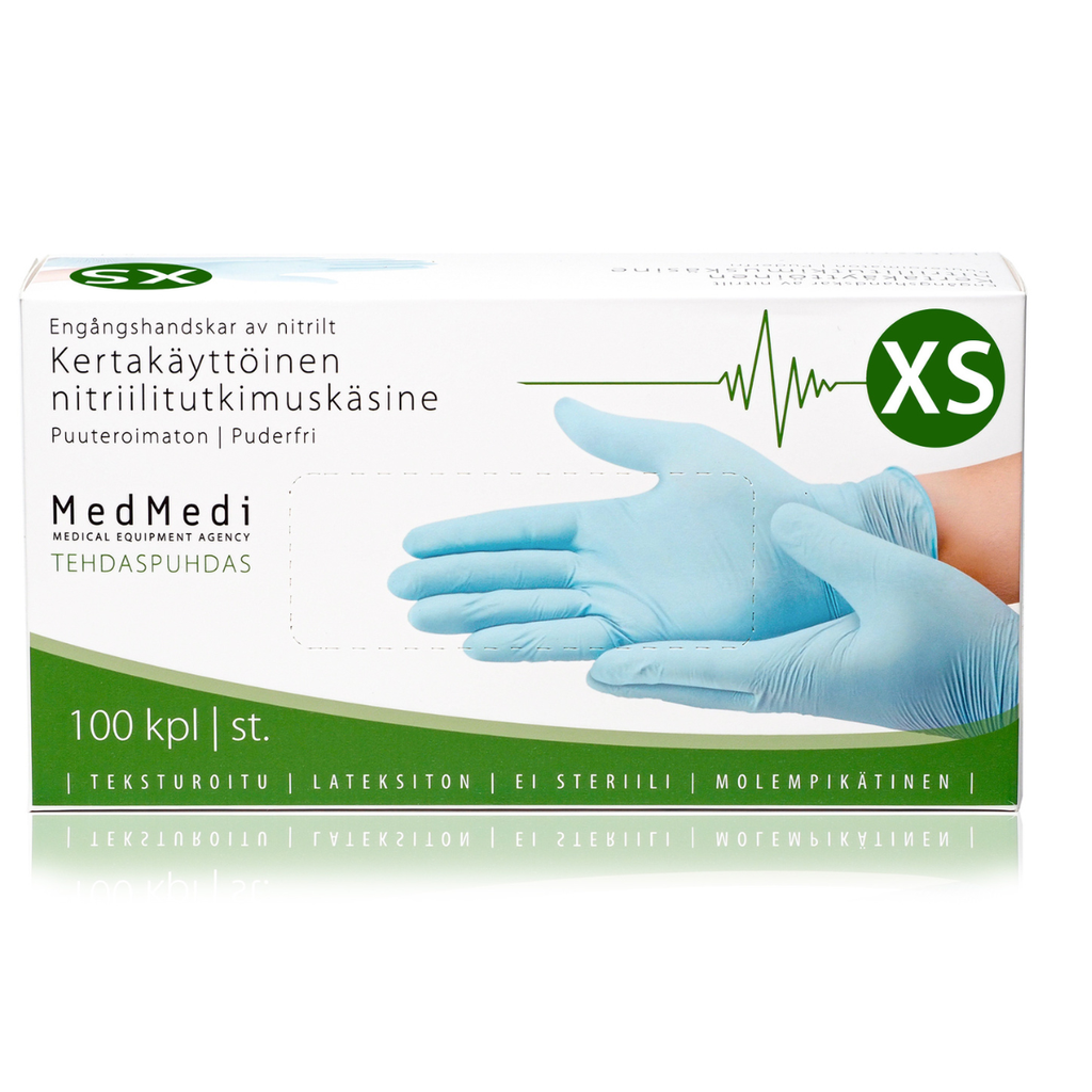 Nitriilikäsine MedMedi 4.0 Sininen Koko XS 100 kpl