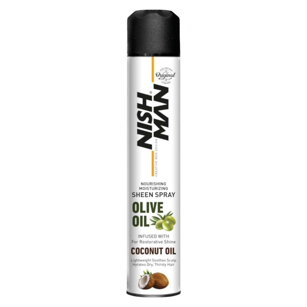 Nishman Olive Oil Hair Spray Moisturizing &amp; Nourishing Sheen With Coconut Oil - 400 ml