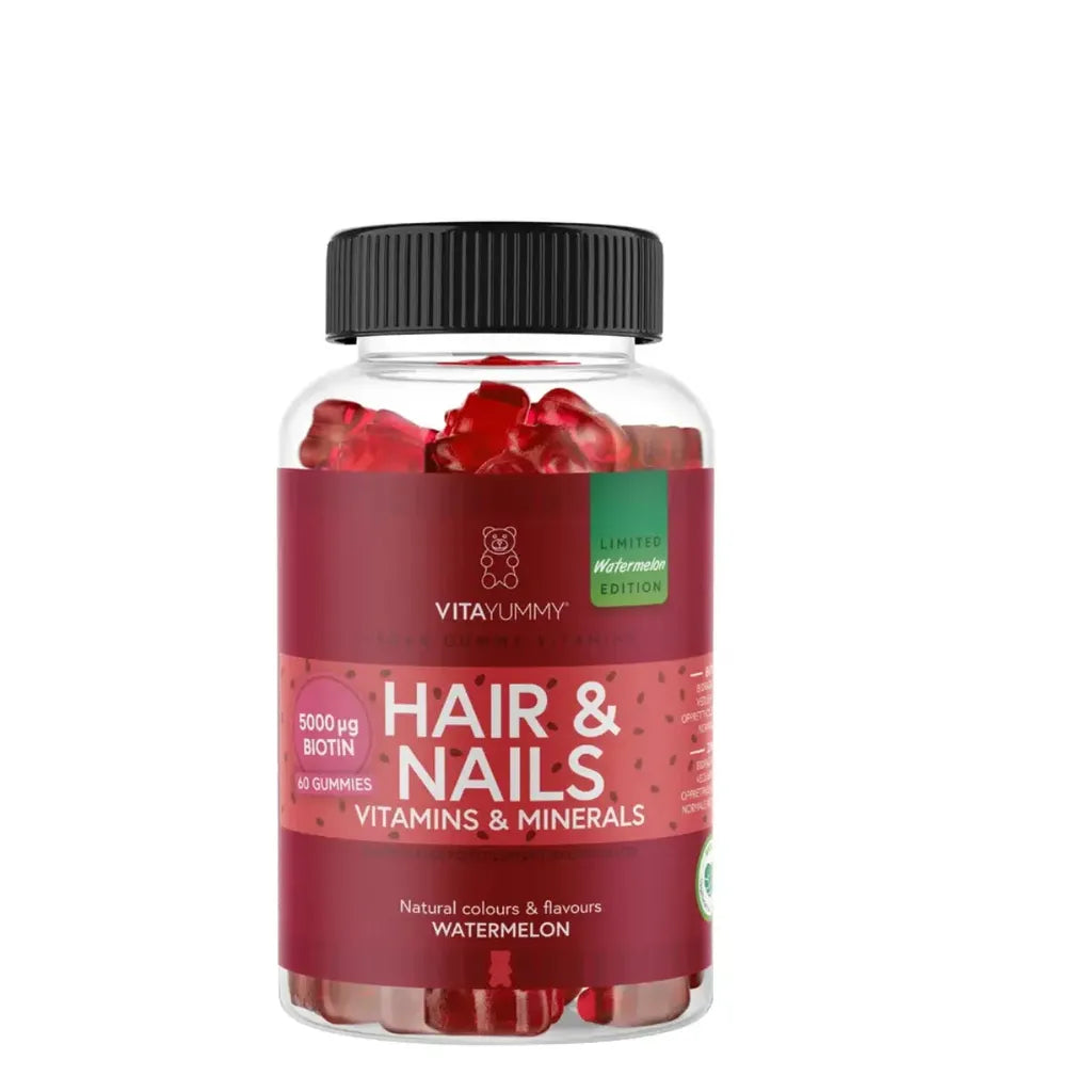 VitaYummy Hair & Nails (Watermelon) - 60 pcs. (Summer Edition 2026) ravintolisä - Vitamiinit - VITAYUMMY - Nicca.fi