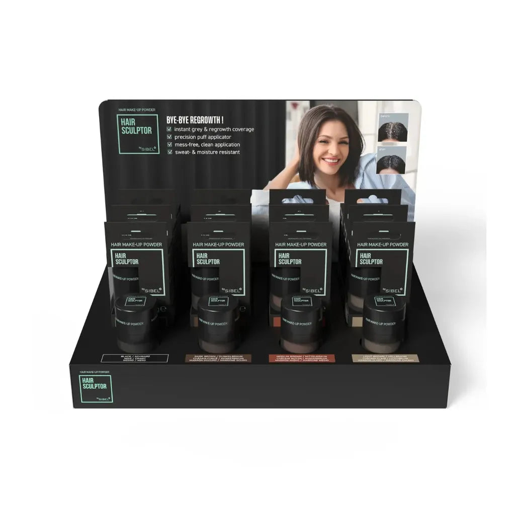 Sibel Hair Make-Up Powder Tyvikorjauspuuteri – Display 16 kpl - Harmaanpeittovärit - Sibel - Nicca.fi