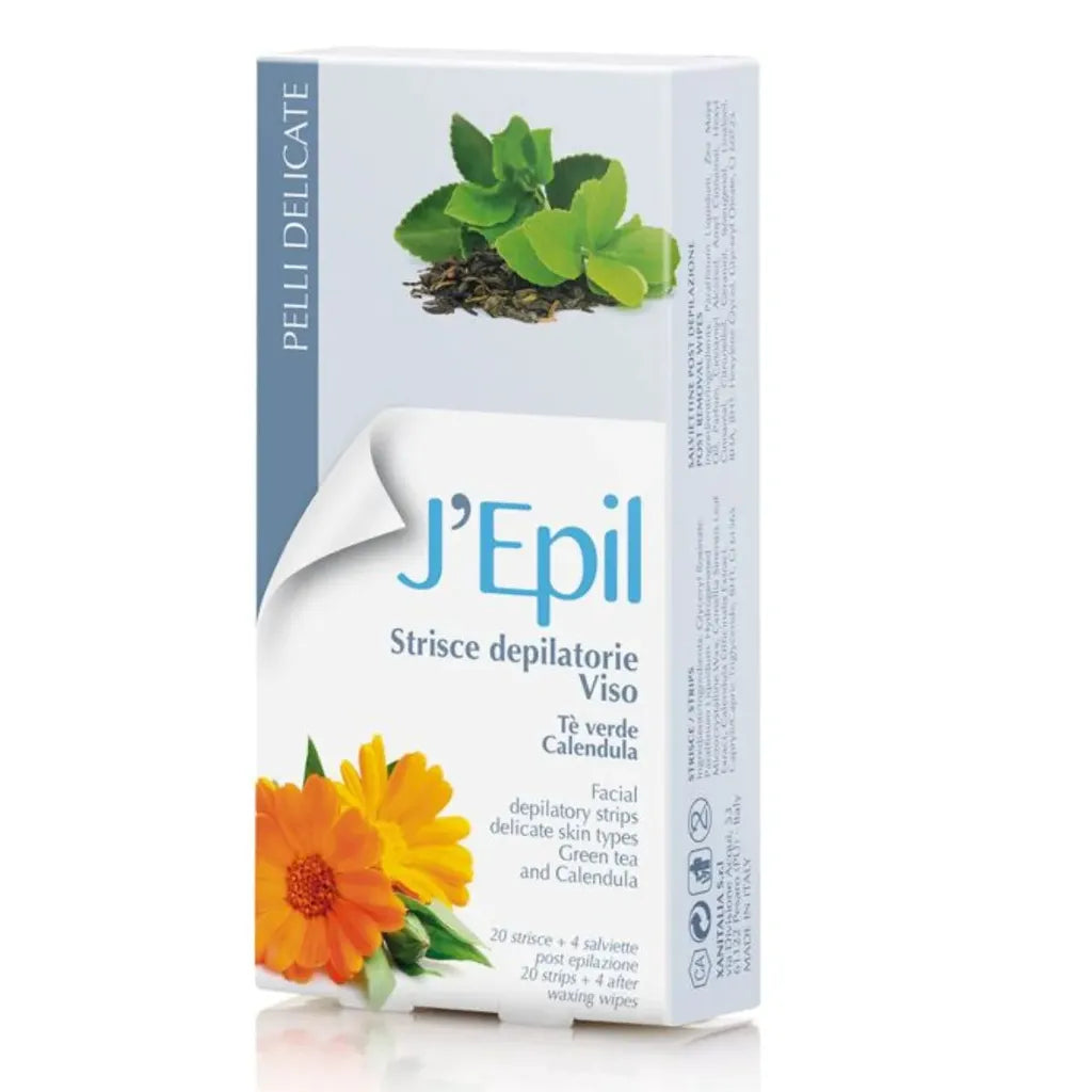 Xanitalia J´Epil Face Kylmävahaliuskat Kasvoille Green Tea & Calendula 20 kpl - Vahat - Xanitalia - Nicca.fi