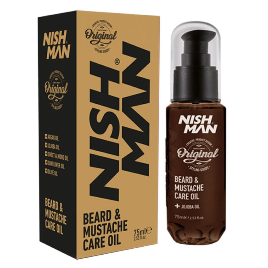 Nishman Beard & Mustache Care Oil 75 ml - Viiksien-ja parranhoitotuotteet - Nishman - Nicca.fi