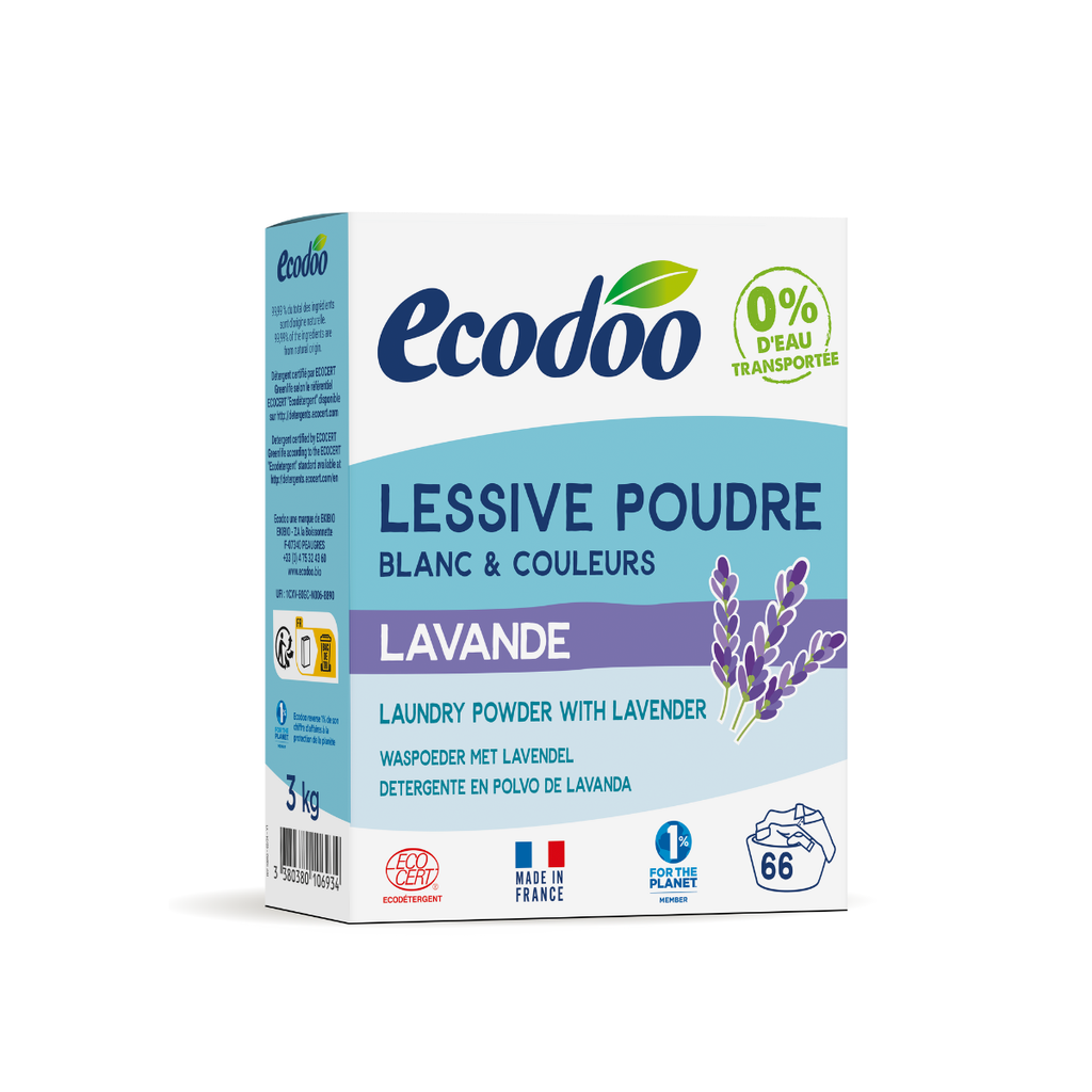 Ecodoo pyykinpesujauhe-laventeli, 3 kg - Pesuaineet - Ecodoo - Nicca.fi