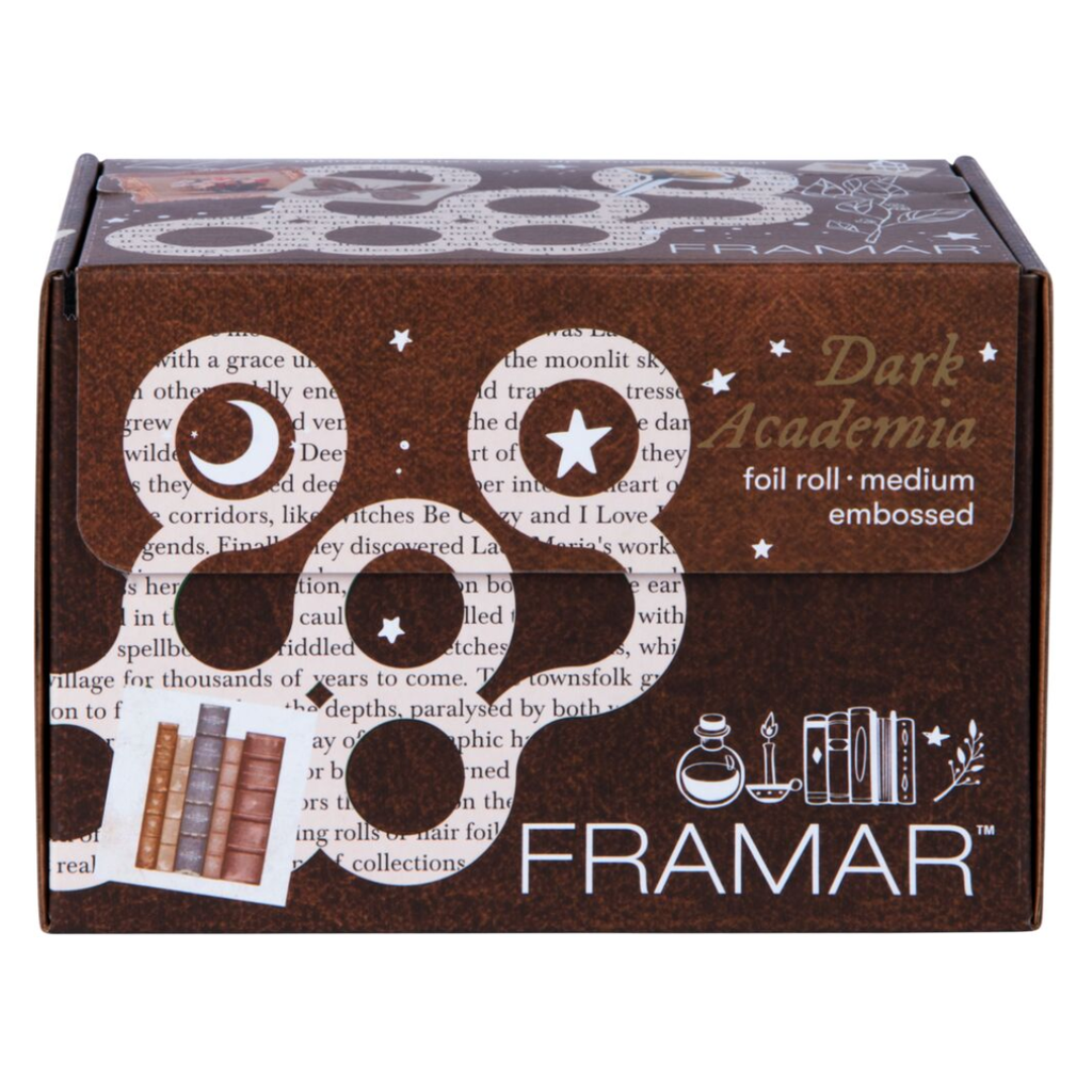 FRAMAR Embossed Roll DARK ACADEMIA - rulla, 97.5 m - Foliot - Framar - Nicca.fi