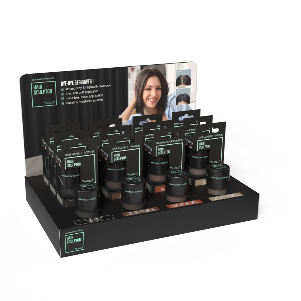 Sibel Hair Make-Up Powder Tyvikorjauspuuteri – Display 16 kpl - Harmaanpeittovärit - Sibel - Nicca.fi