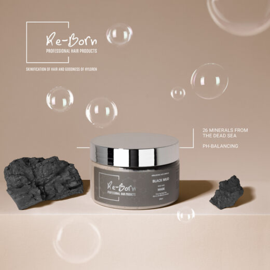 Re-Born Hairsolution Black Mud Mask 250ml - Shampoot - Re-Born Hairsolution - Nicca.fi
