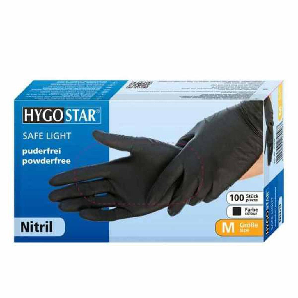 Nitriilikäsine Hygostar Safe light 100kpl musta koko S