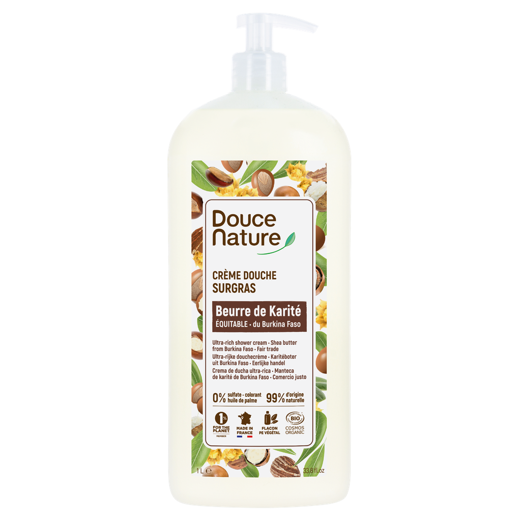 Douce Nature Karitevoi / Sheavoi suihkuvoide pumpulla 1000 ml - Vartalonhoito - Douce Nature - Nicca.fi