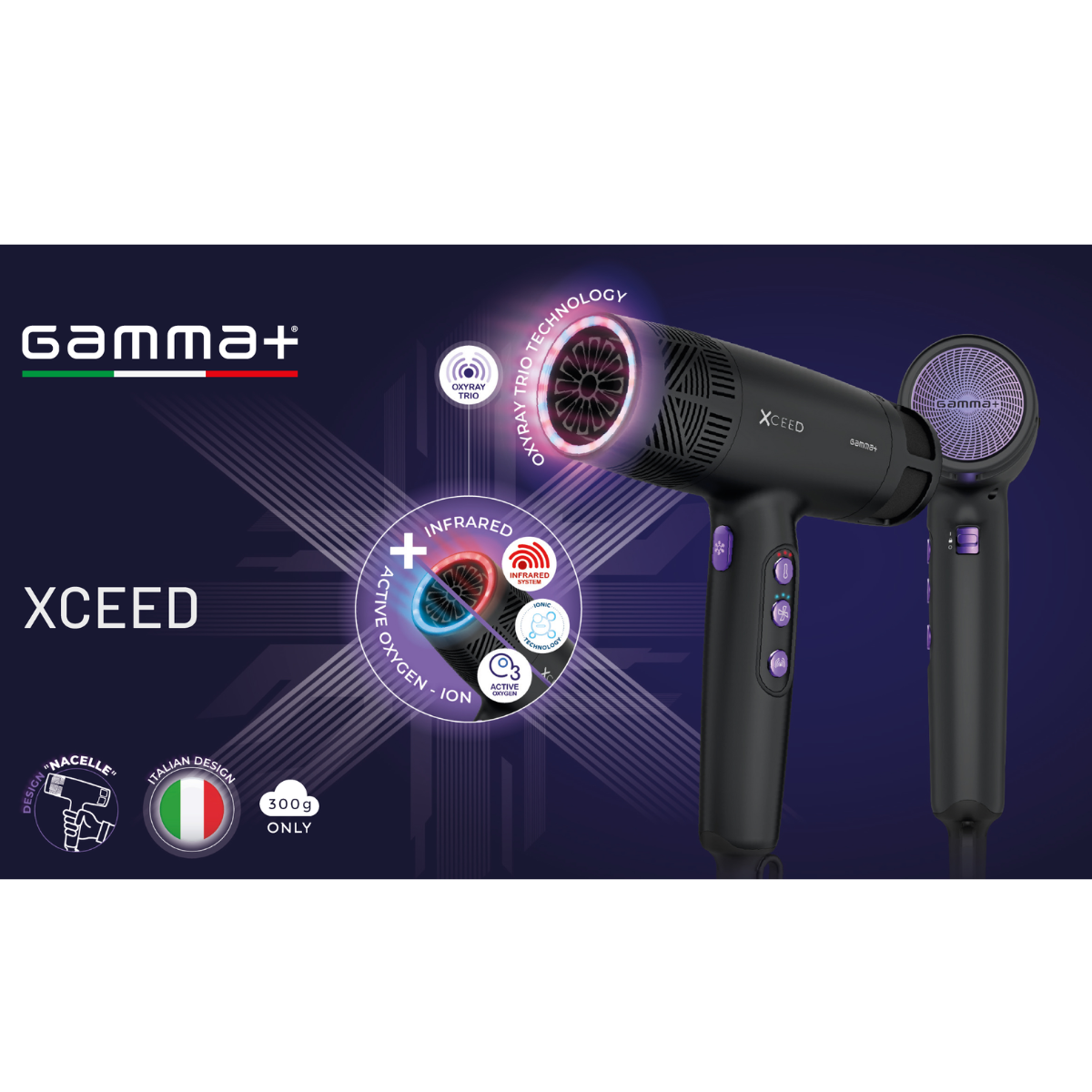 Gamma+ Xceed Triple Technology Hiustenkuivaaja 2000W
