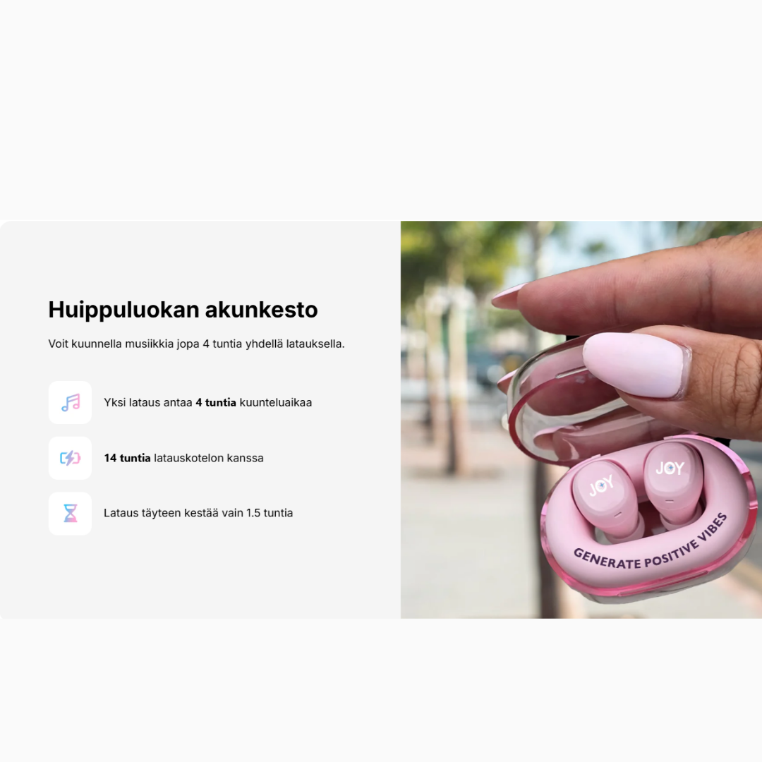 JOY KORU-kuulokkeet pinkit