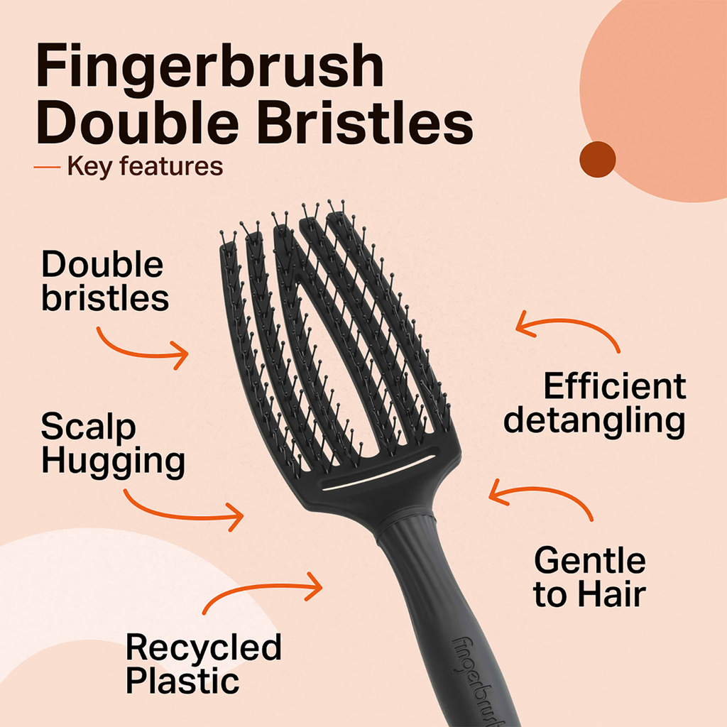 Olivia Garden Fingerbrush Care Iconic Double Bristles,M - Muut harjat - Olivia Garden - Nicca.fi