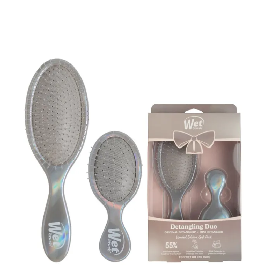 WETBrush Detangling Duo Chrome -setti - Selvitysharjat - WetBrush - Nicca.fi