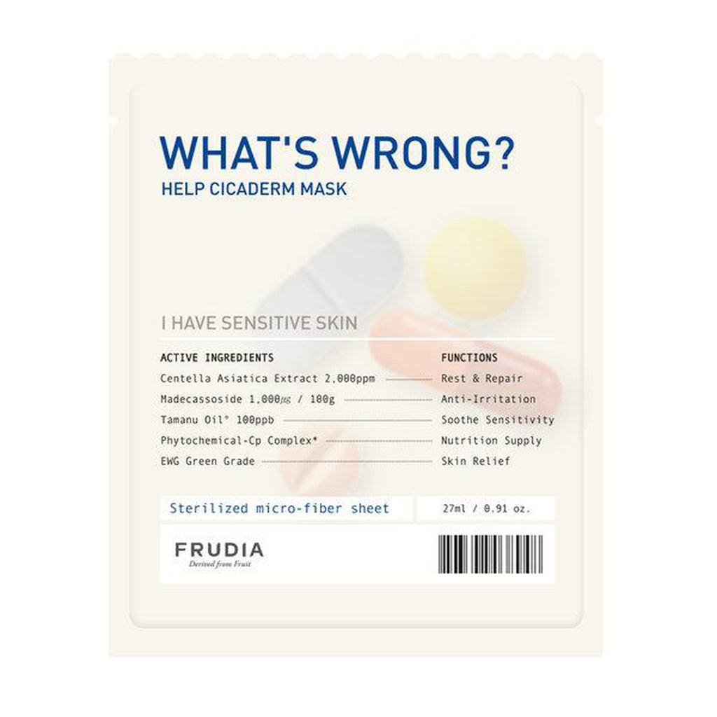Frudia What&#39;s Wrong Help Cicaderm Mask, 27 ml