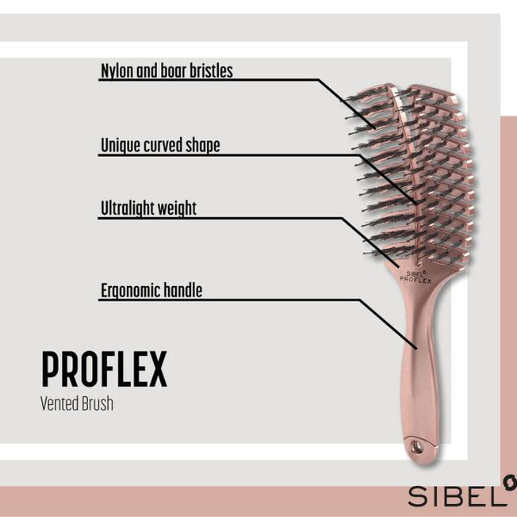 Sibel Proflex Rose gold blow-drying brush, S